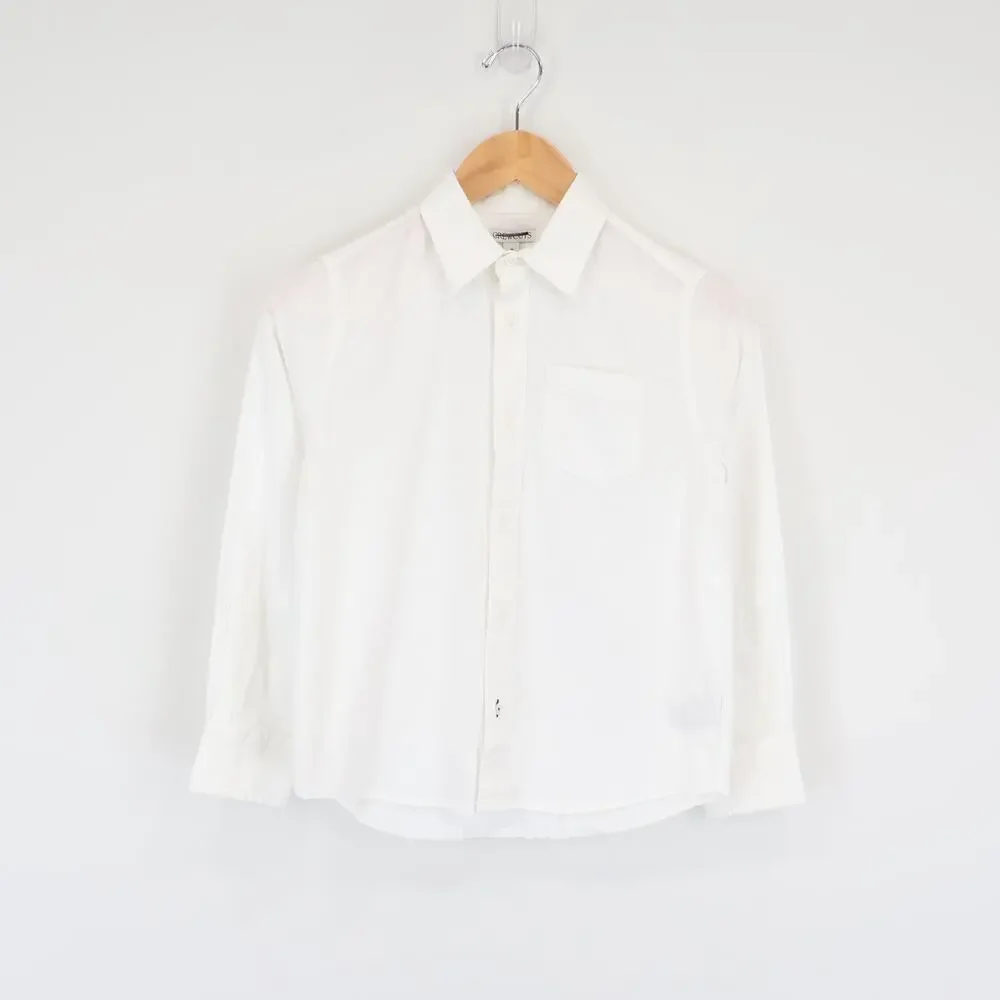 NWT J.Crew Crewcuts Kids' Button-Down Linen-Blend Shirt White Unisex Size 10